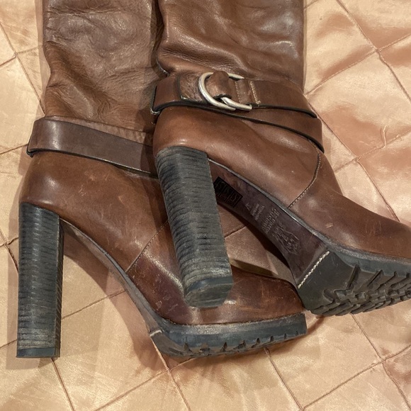 Brunello Cucinelli fabulous distressed leather, fur lining heels ,37 - Picture 4 of 11